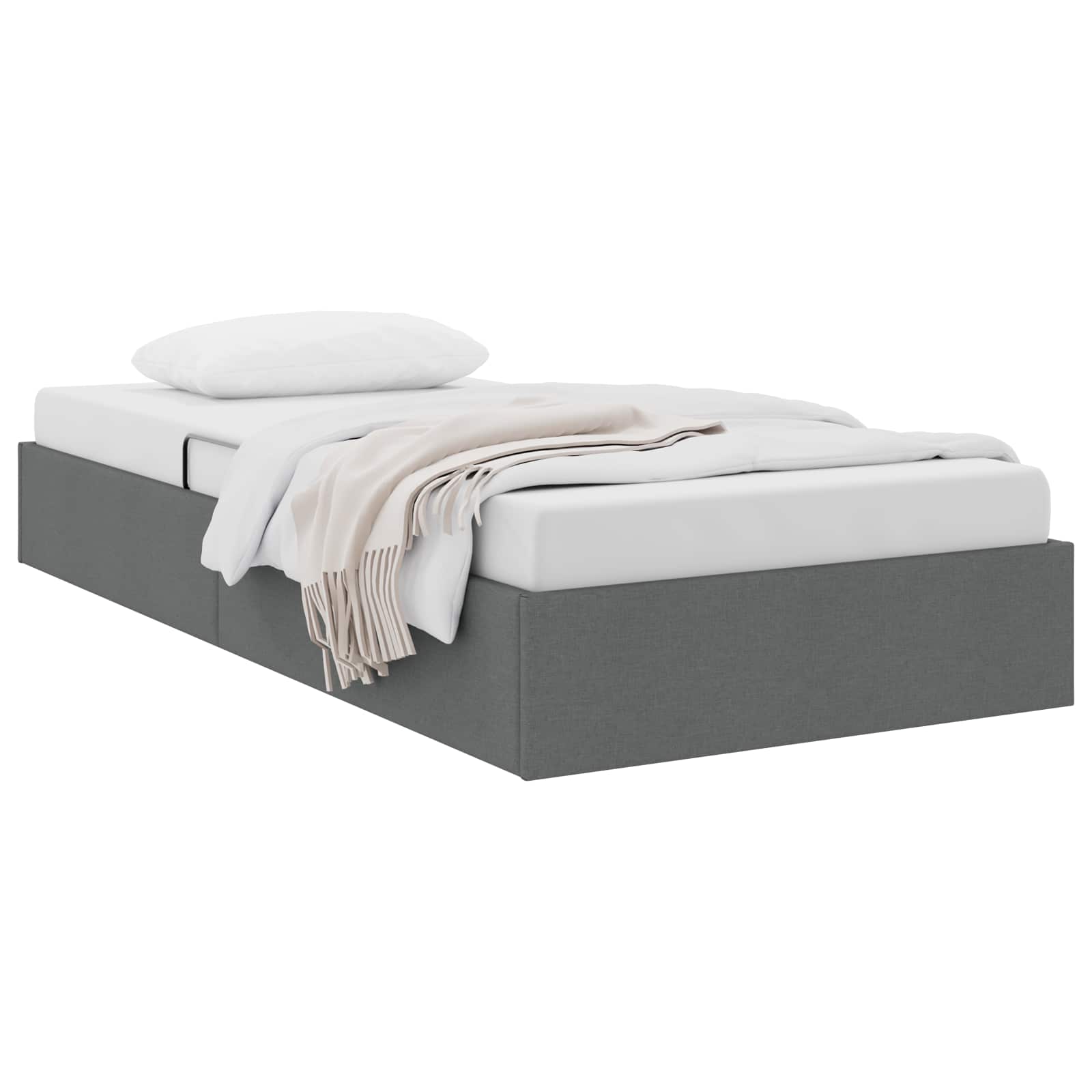 Ottoman Bed Frame with Storage Dark Grey 90 x 190 cm Fabric