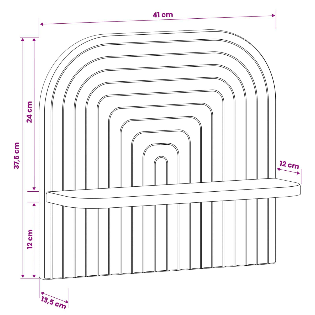 Wall Shelf 2 pcs White 41 x 13.5 x 37.5 cm Engineered Wood