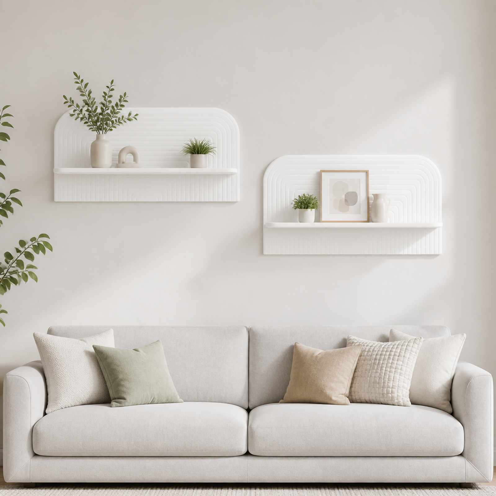 Wall Shelf 2 pcs White 80.5 x 13.5 x 37.5 cm Engineered Wood