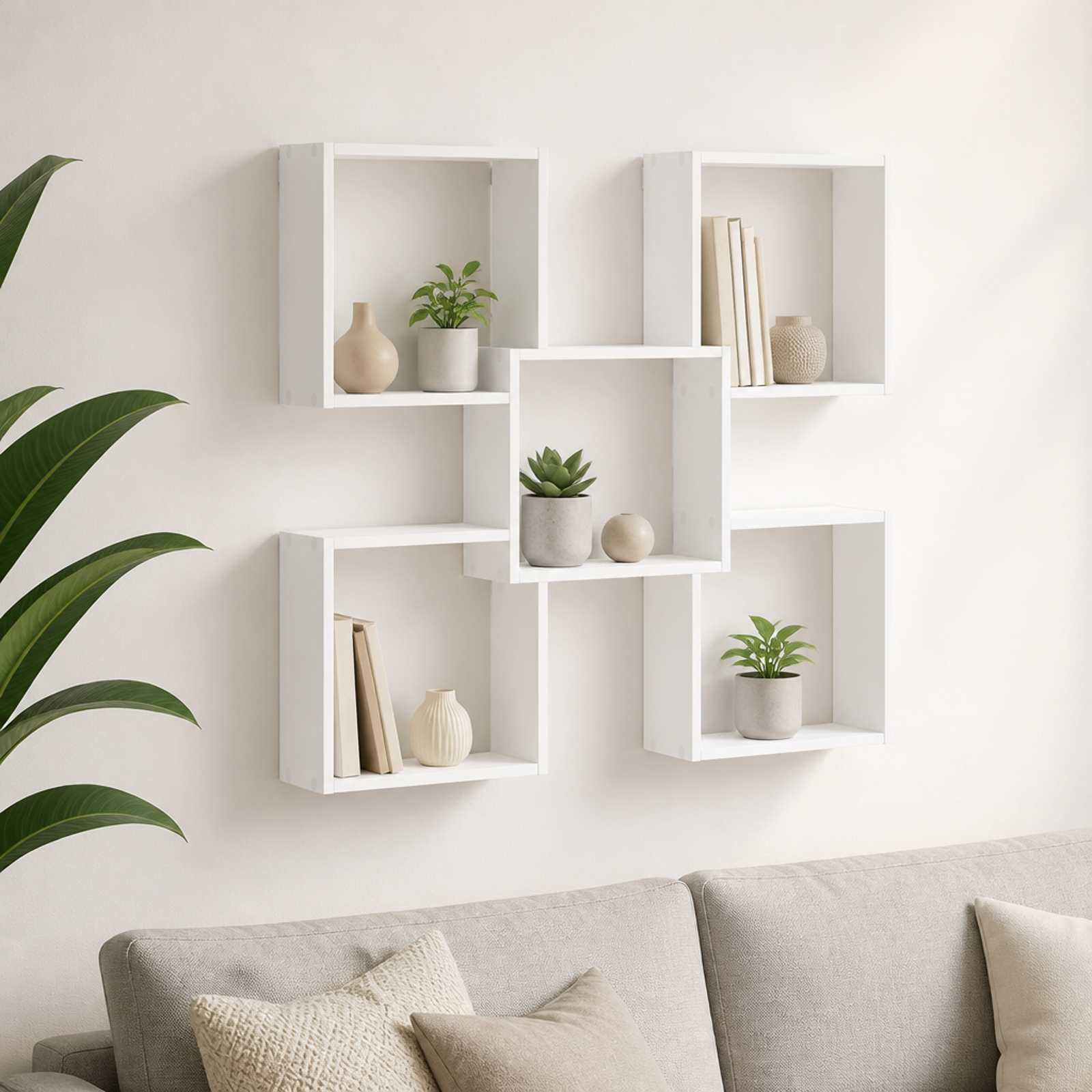 Wall Shelf White 99.5 x 17 x 91 cm Engineered Wood