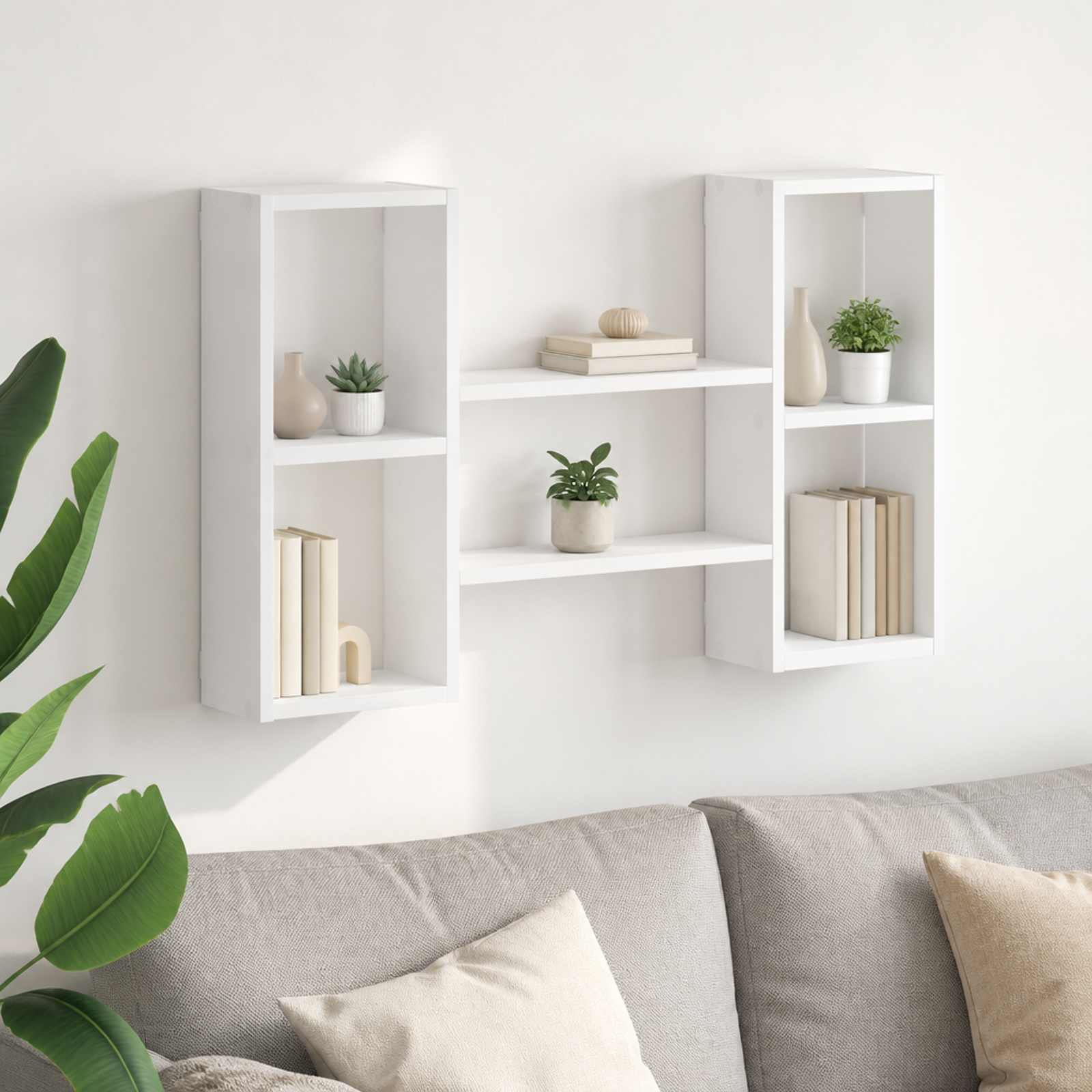 Wall Shelf White 102 x 17 x 59 cm Engineered Wood
