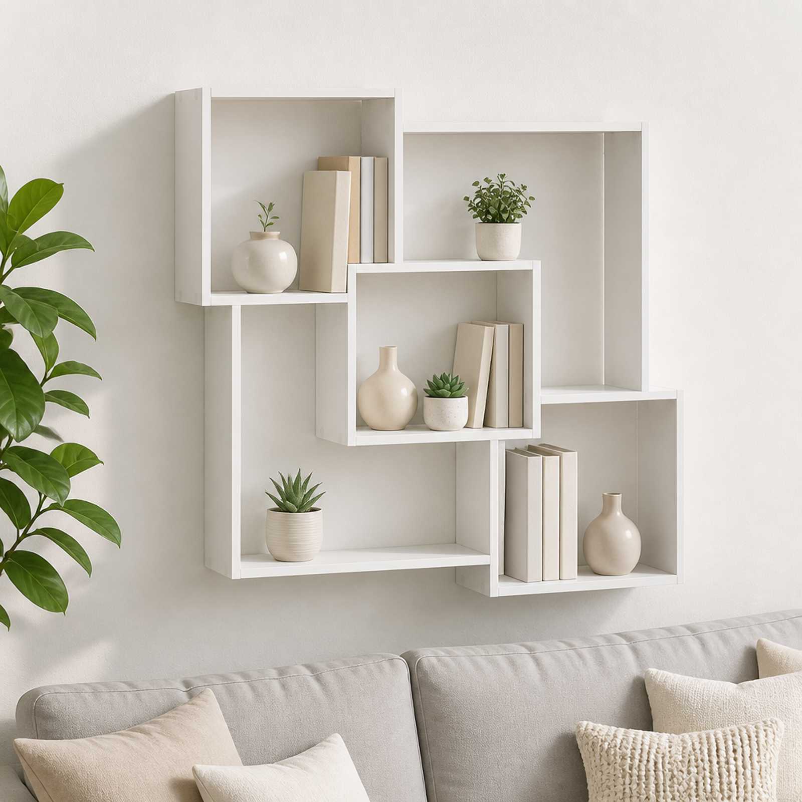 Wall Shelf White 98 x 17 x 91 cm Engineered Wood
