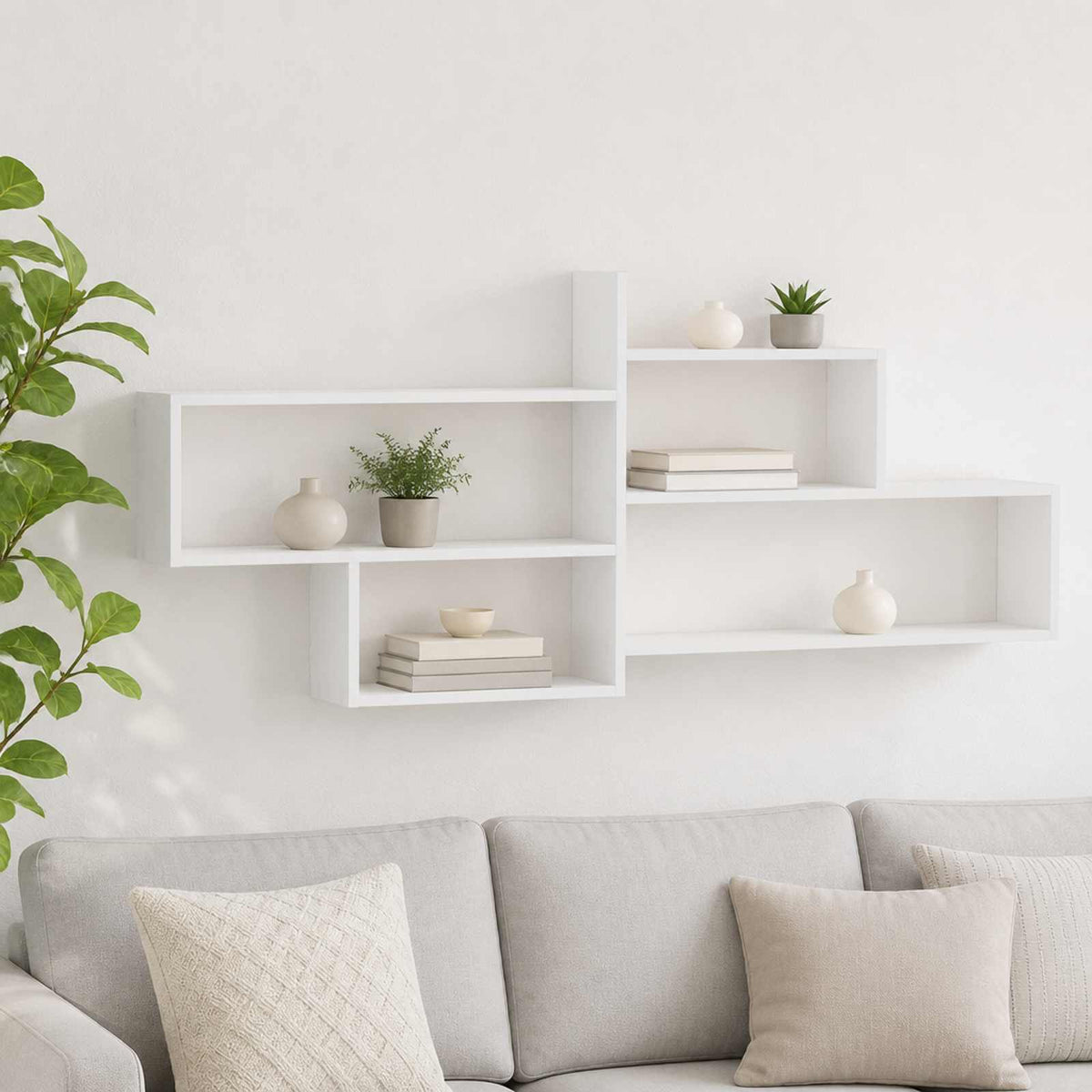 Wall Shelf White 168.5 x 17 x 68 cm Engineered Wood