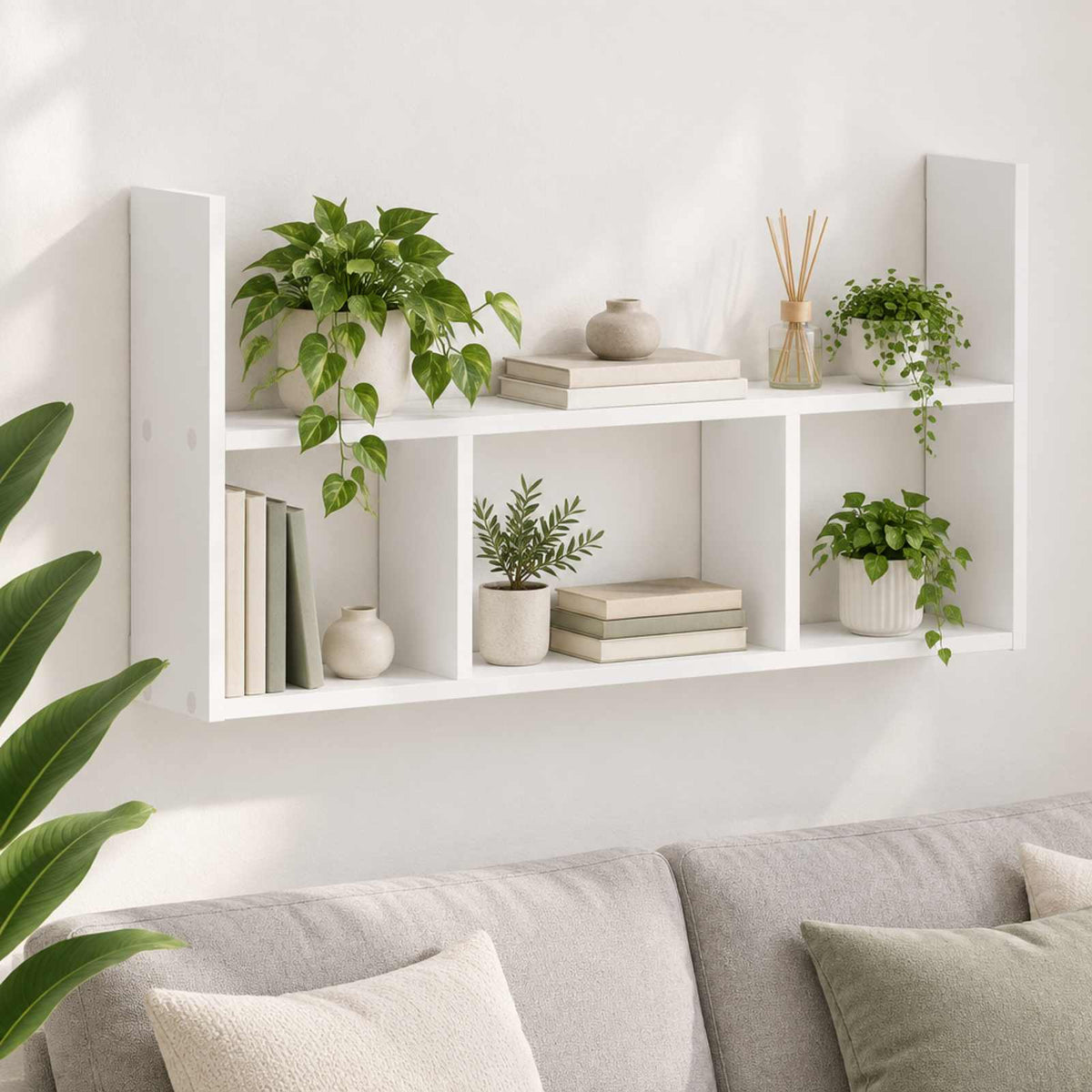 Wall Shelf White 78.5 x 17 x 45 cm Engineered Wood