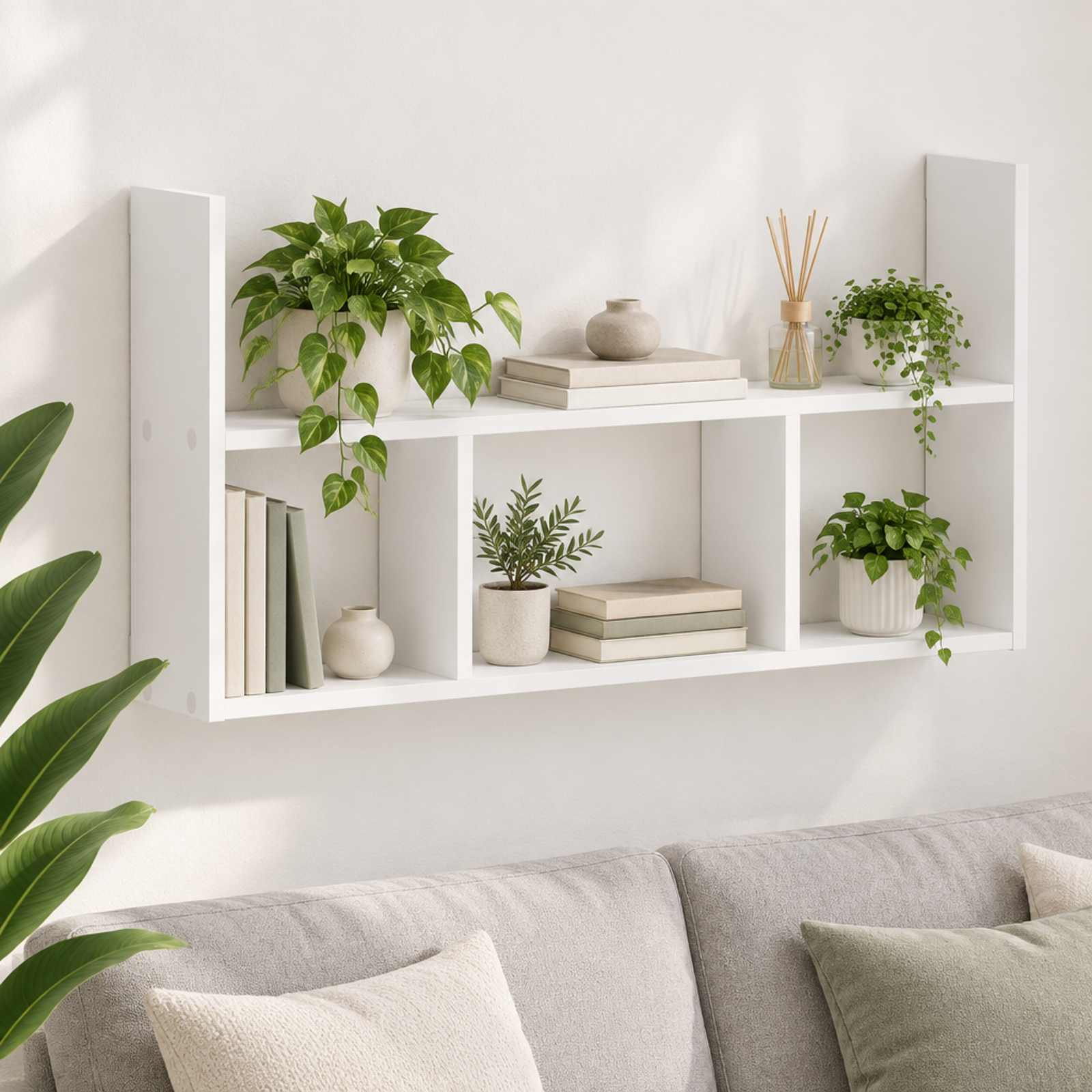 Wall Shelf White 78.5 x 17 x 45 cm Engineered Wood