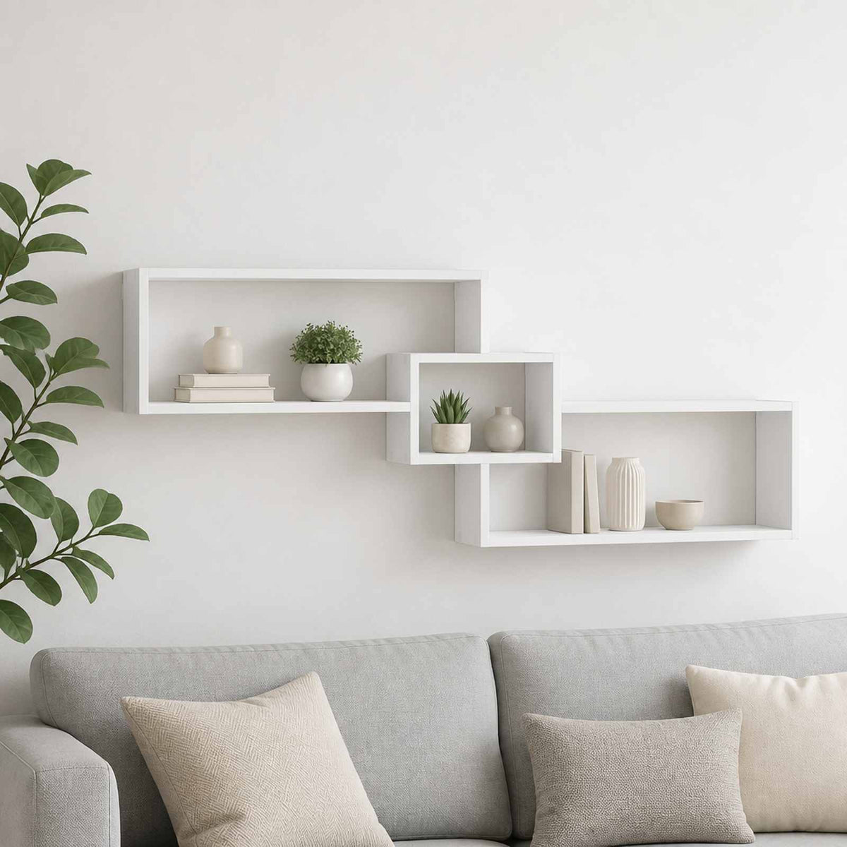 Wall Shelf White 158 x 17 x 53 cm Engineered Wood