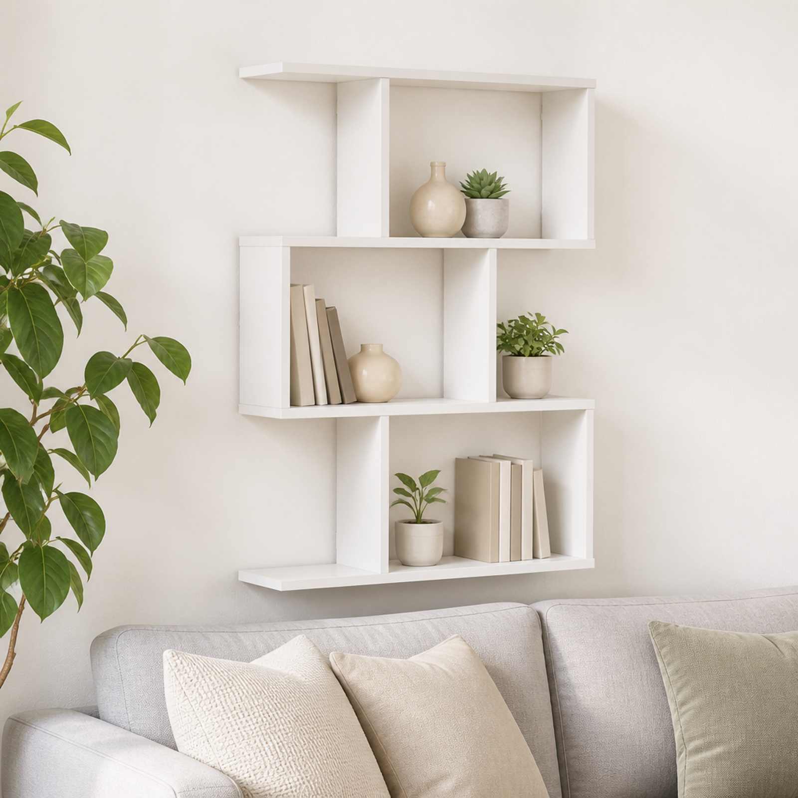 Wall Shelf White 72 x 17 x 105 cm Engineered Wood