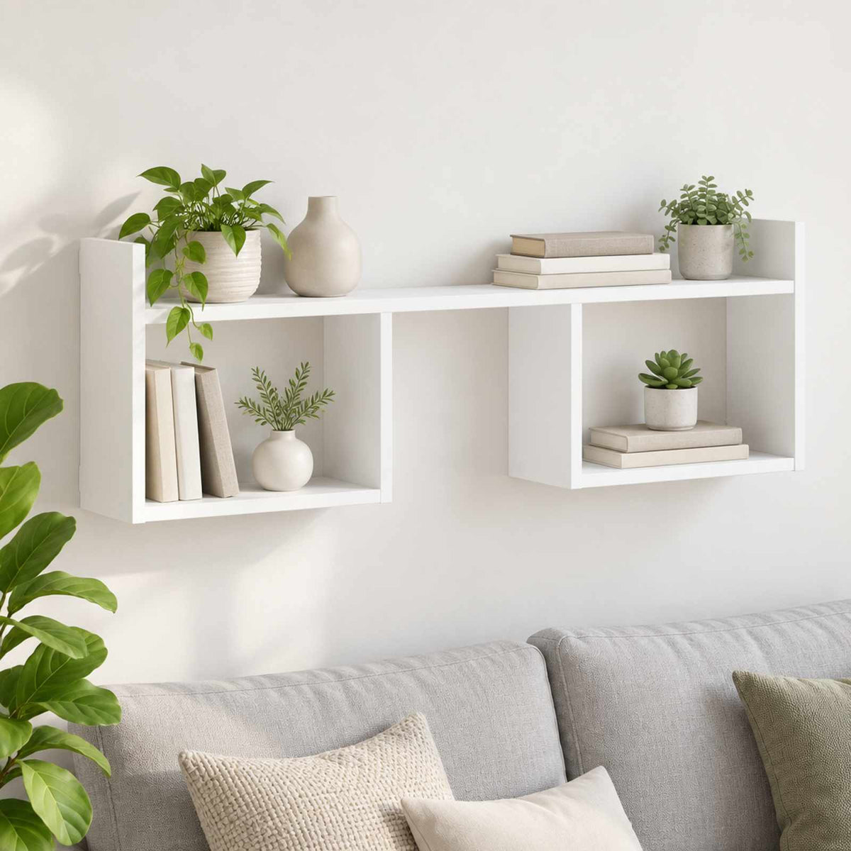 Wall Shelf White 90 x 17 x 32 cm Engineered Wood