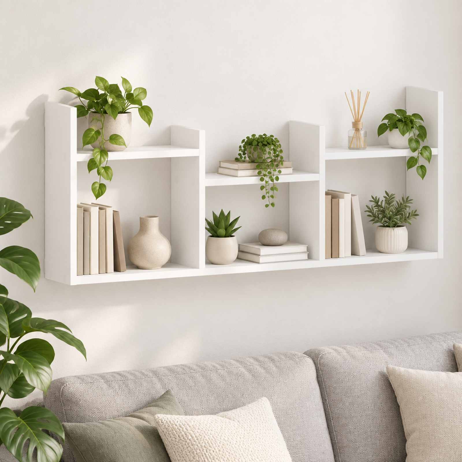 Wall Shelf White 97.5 x 17 x 40 cm Engineered Wood