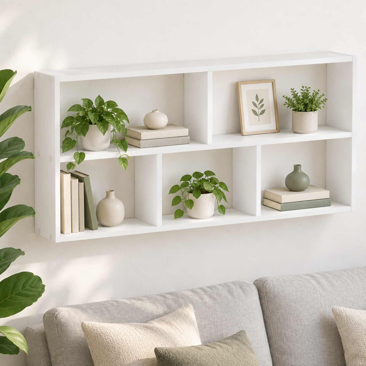 Wall Shelf White 102 x 17 x 50 cm Engineered Wood