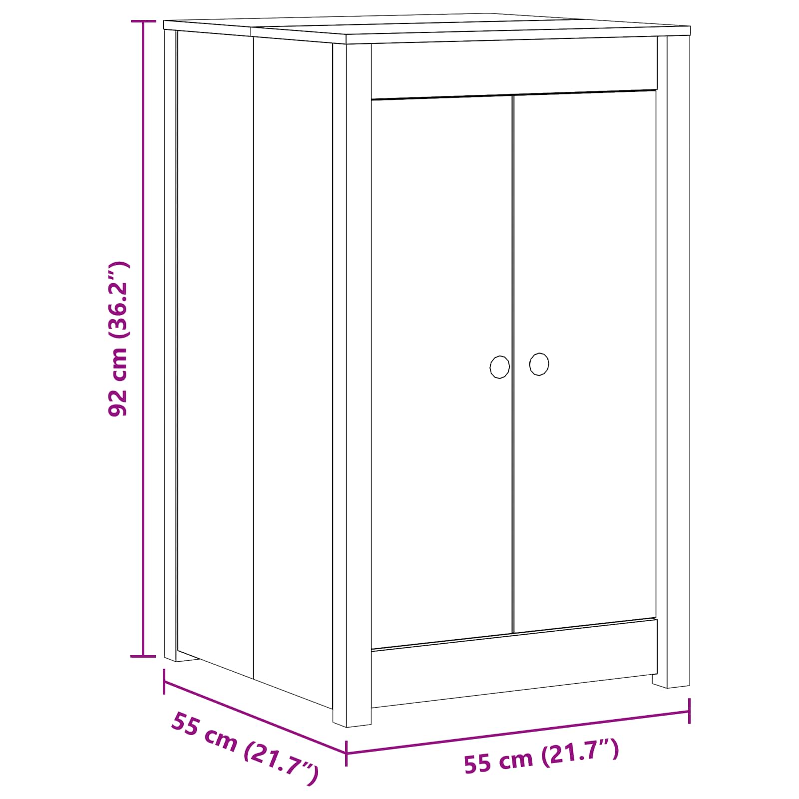 Outdoor Kitchen Cabinet MEPPEL Natural Douglas 55 x 55 x 92 cm