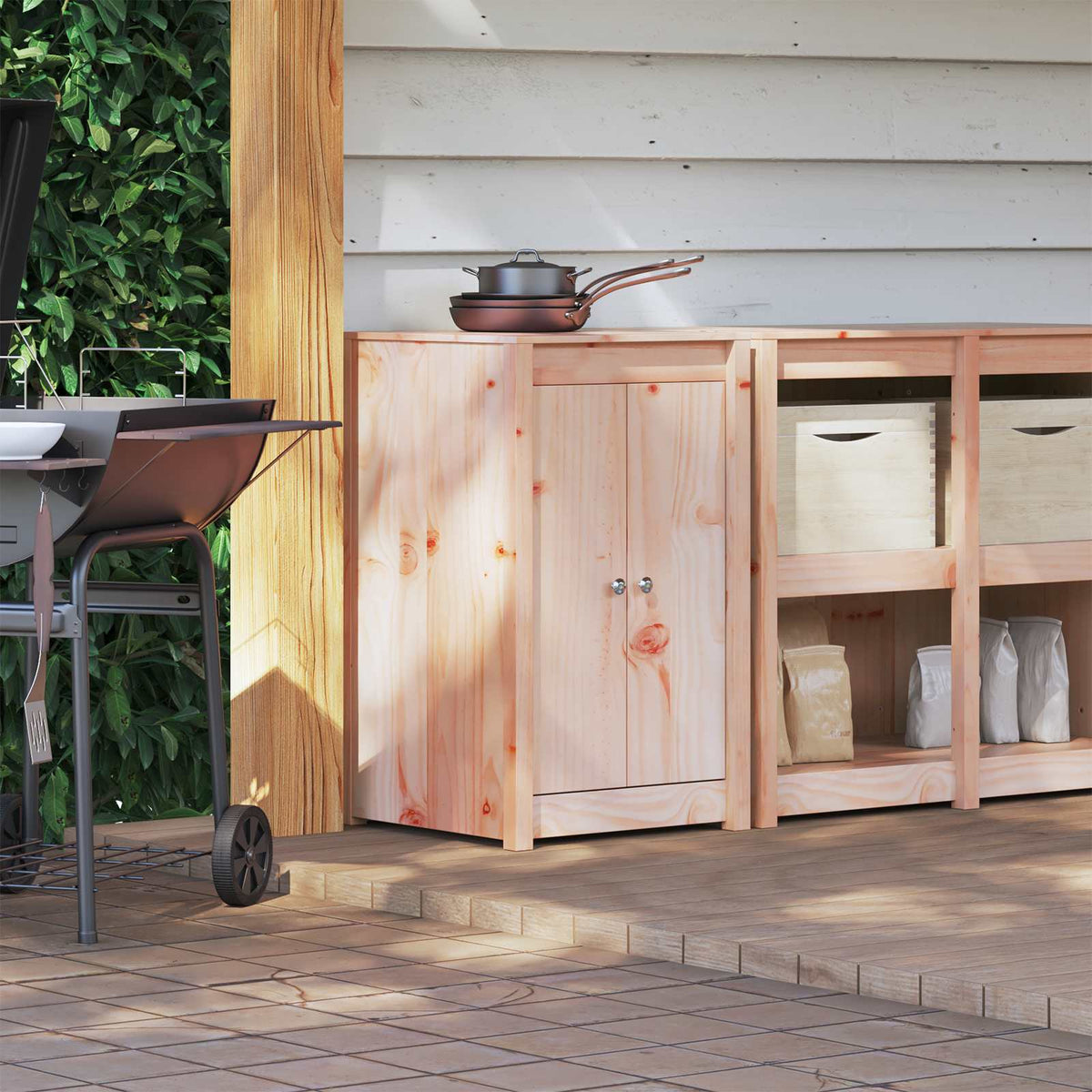 Outdoor Kitchen Cabinet MEPPEL White 55 x 55 x 92 cm