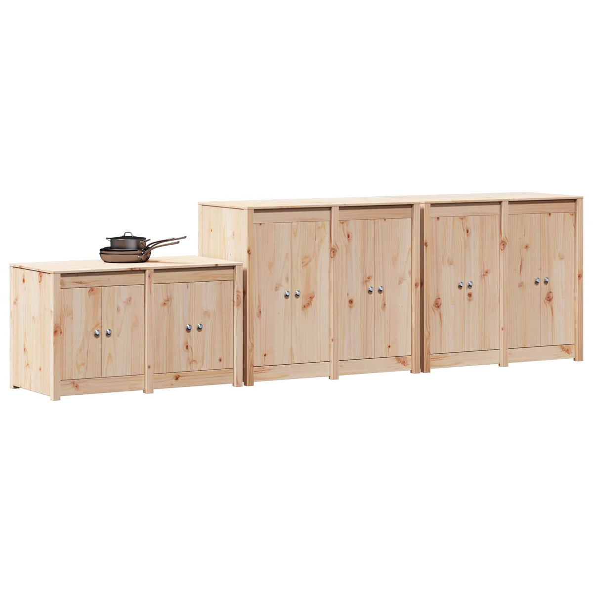 Outdoor Kitchen Cabinet MEPPEL 3 pcs Natural Douglas