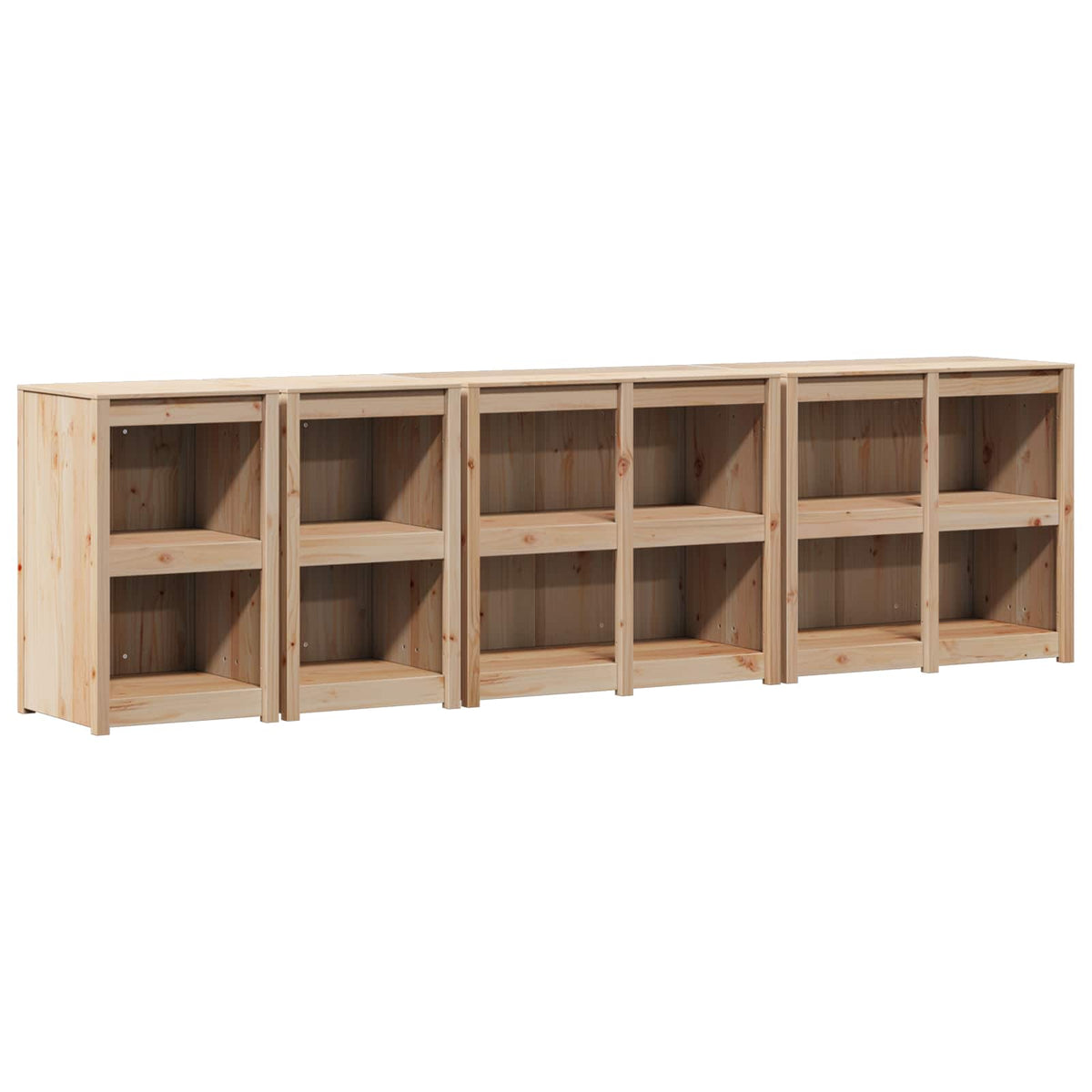 Outdoor Kitchen Cabinet MEPPEL 4 pcs Natural Solid Pine Wood