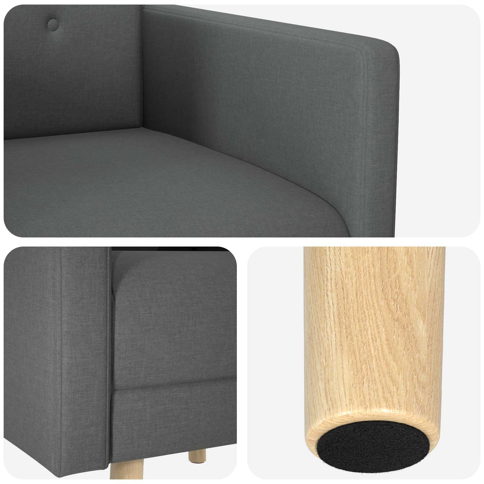 Accent Chair Dark Grey Fabric