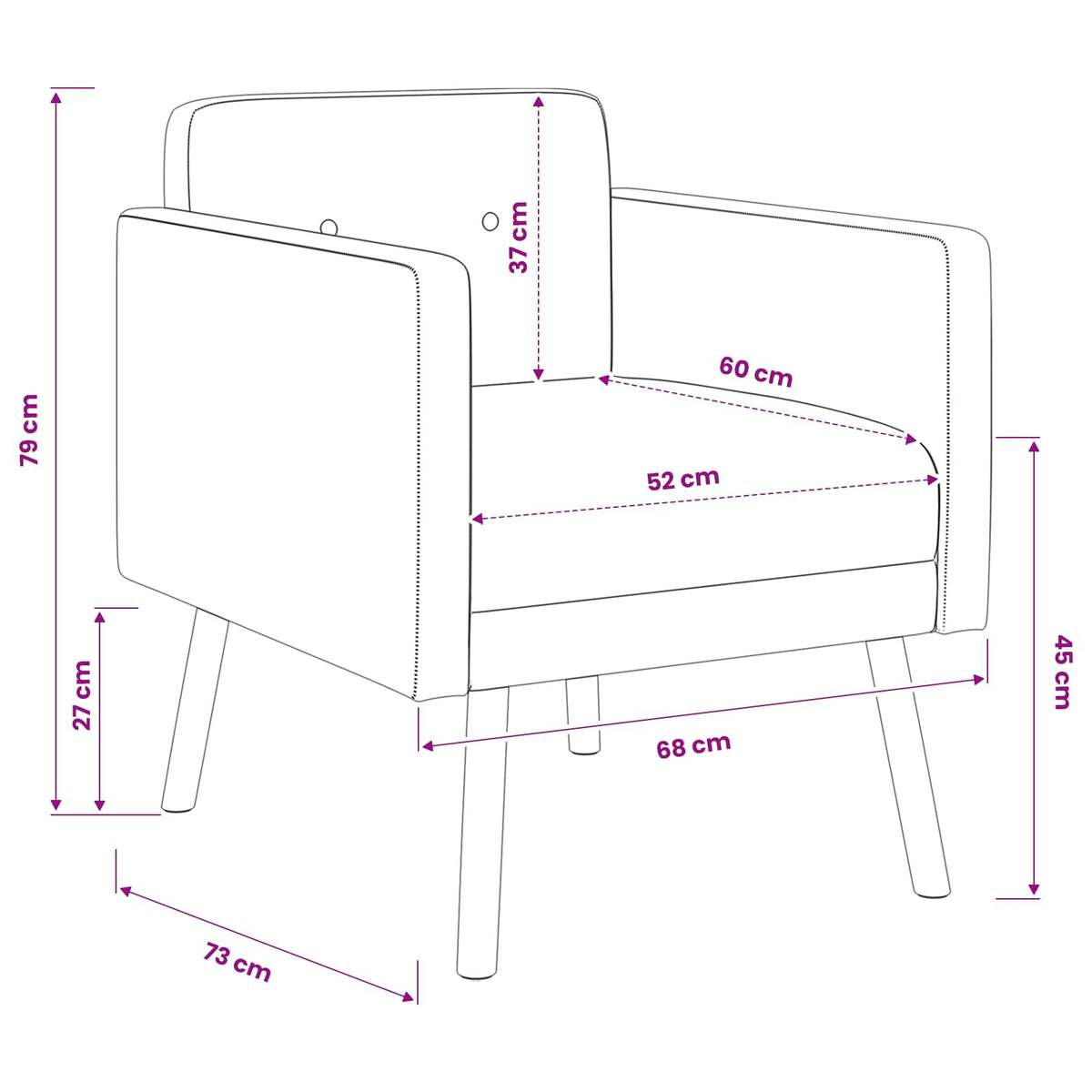 Accent Chair Dark Grey Fabric