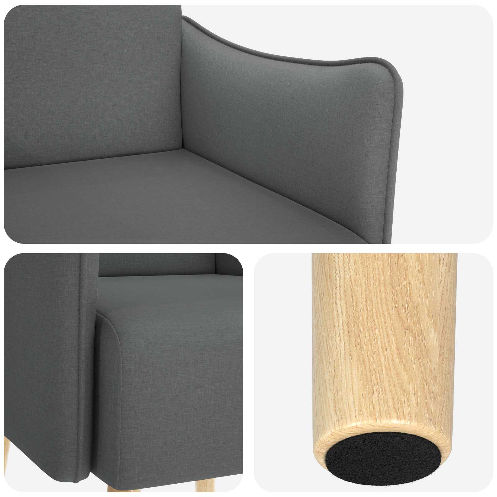 Accent Chair Dark Grey Fabric