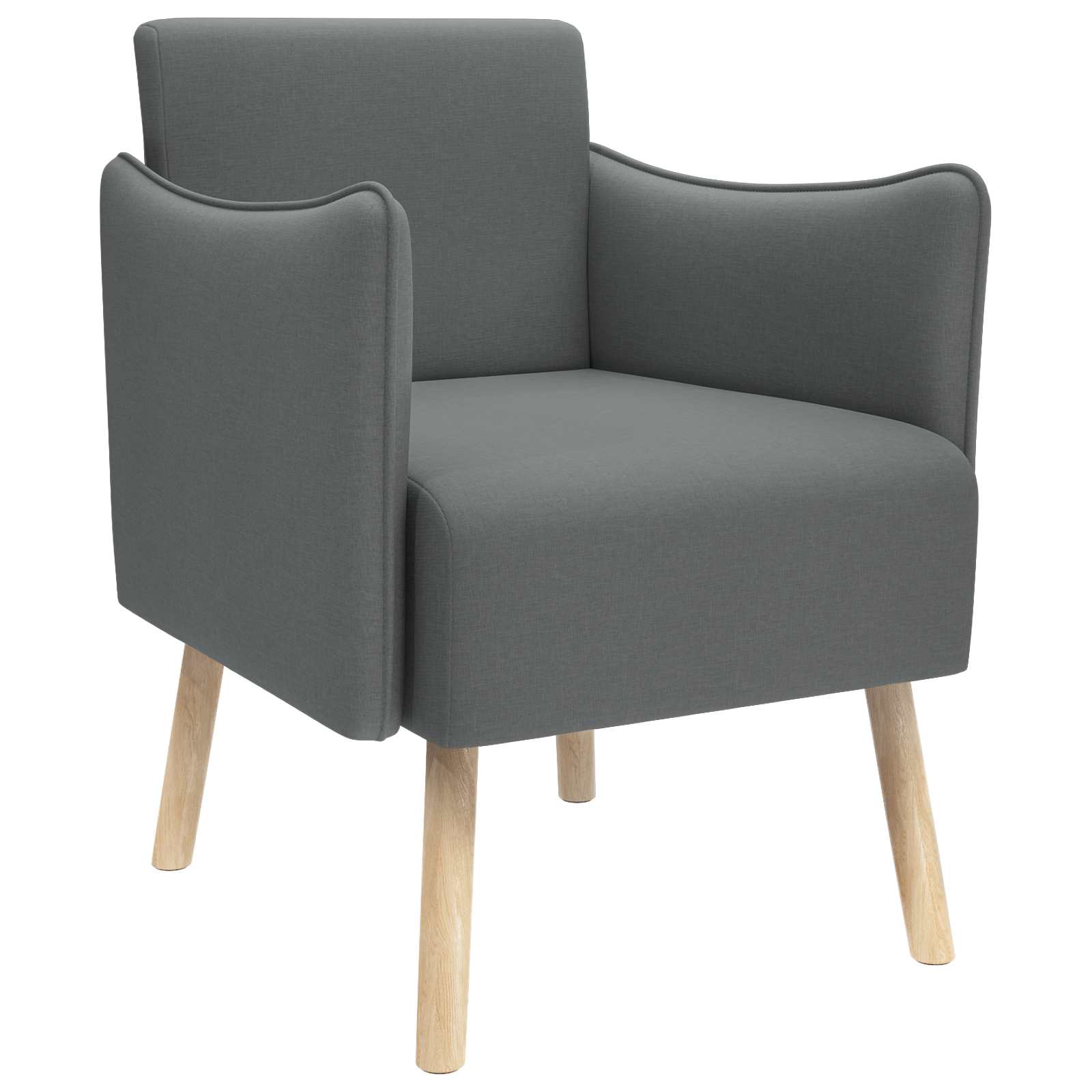 Accent Chair Dark Grey Fabric