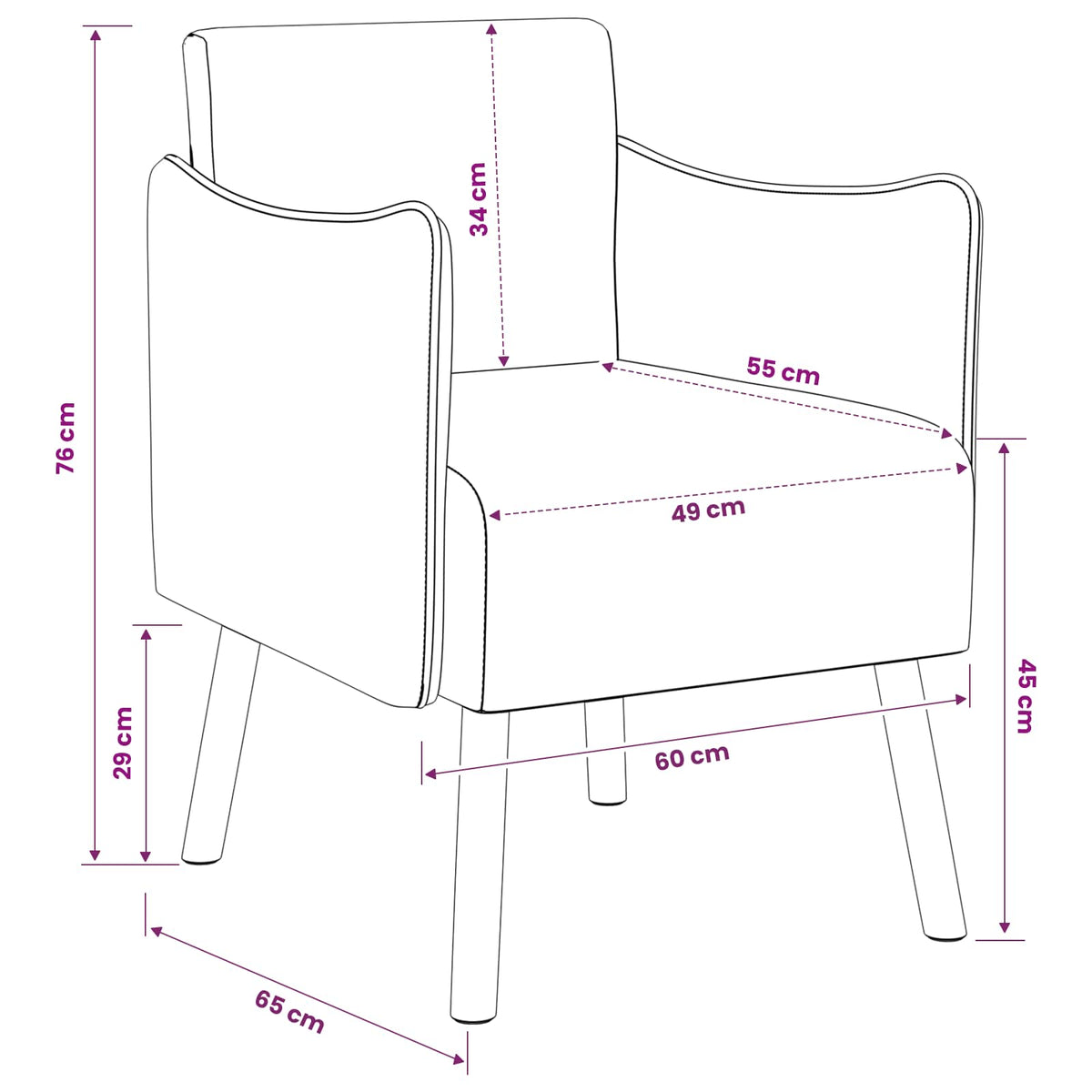 Accent Chair Dark Grey Fabric