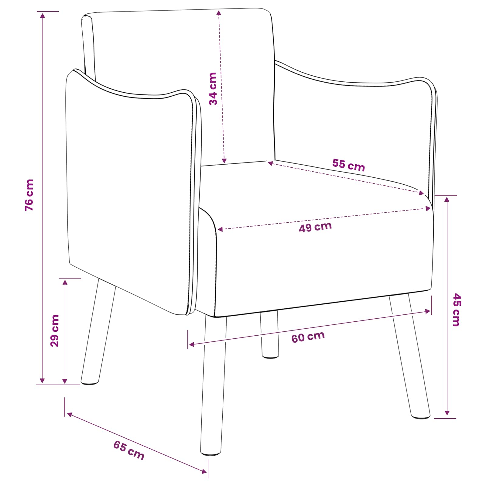 Accent Chair Dark Grey Fabric