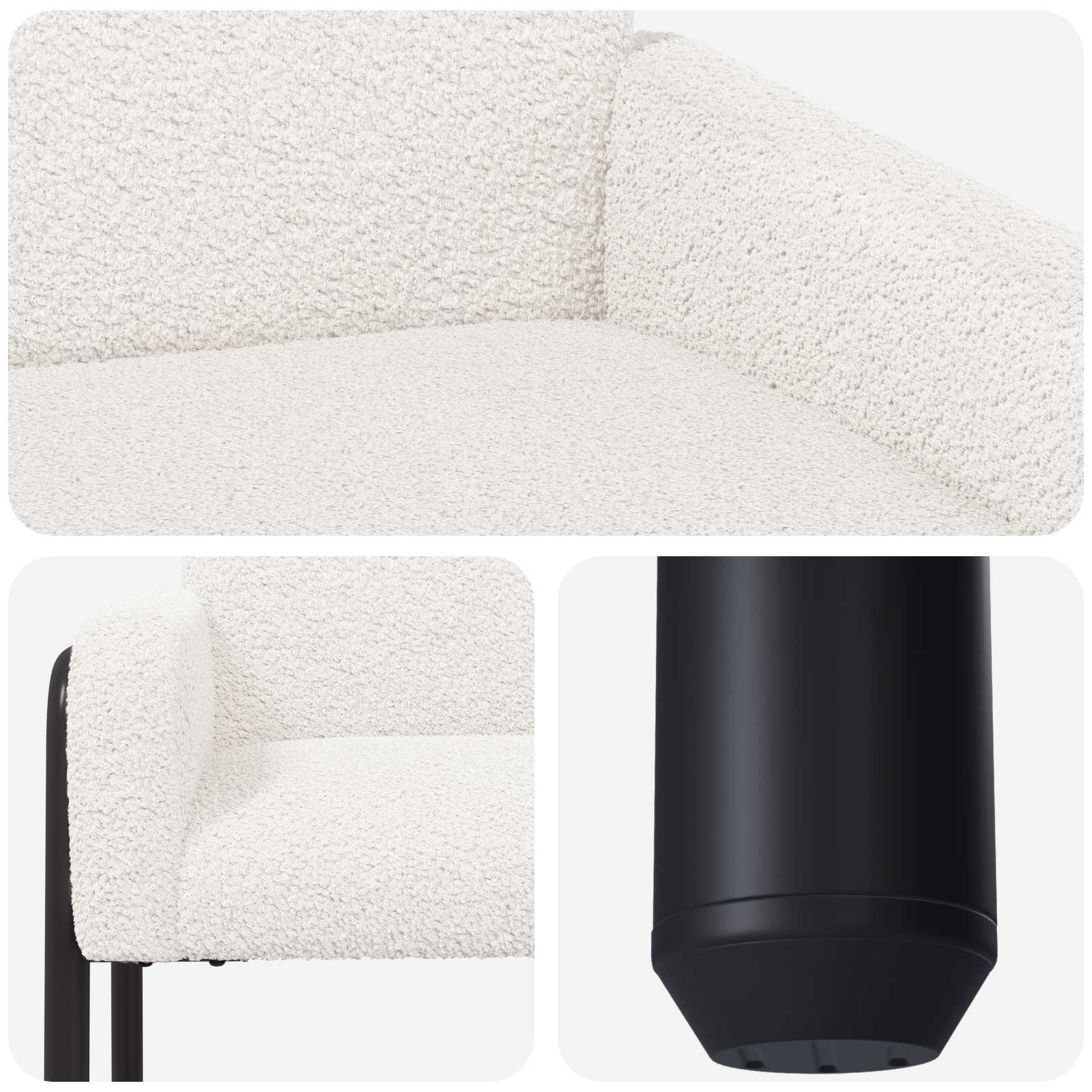 Accent Chair Cream Bouclé