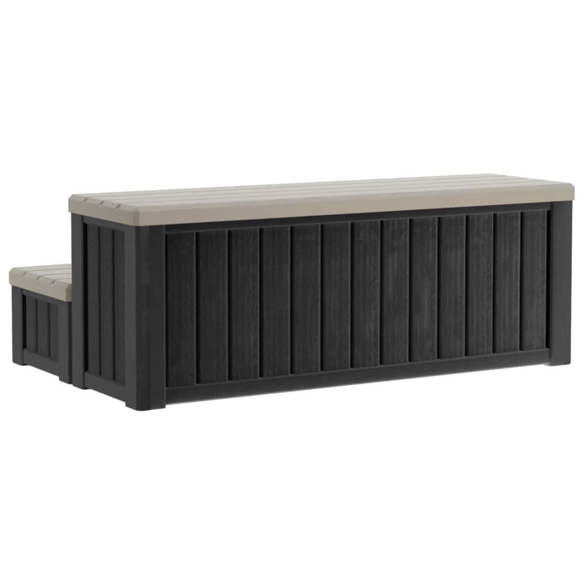 Hot Tub Step with Storage 2-Step Brown and Grey 93 x 57 x 35 cm