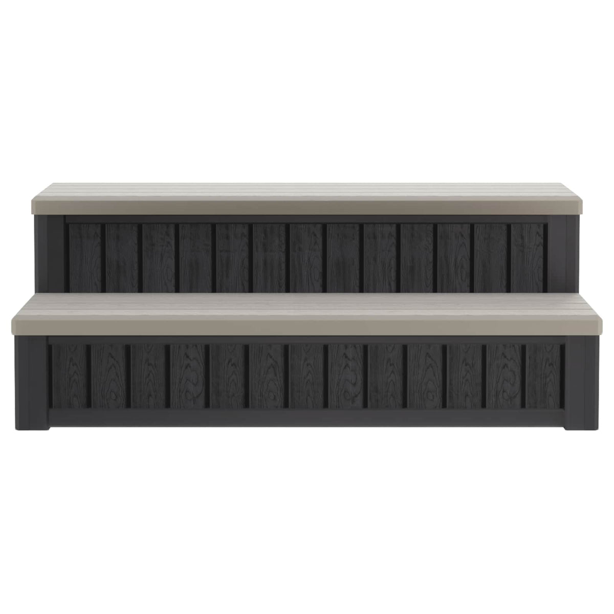 Hot Tub Step with Storage 2-Step Brown and Grey 93 x 57 x 35 cm