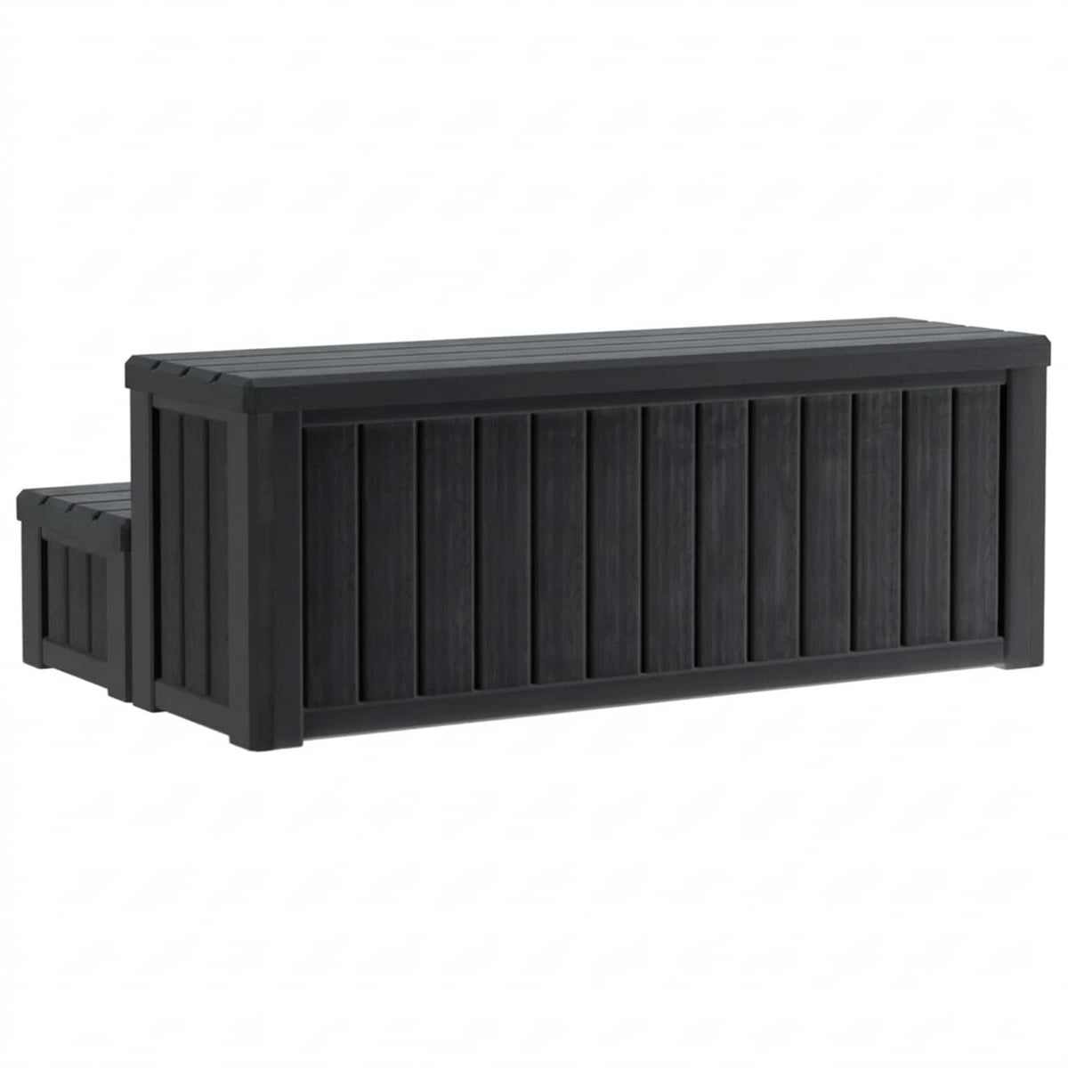 Hot Tub Step with Storage 2-Step Black 93 x 57 x 35 cm PP