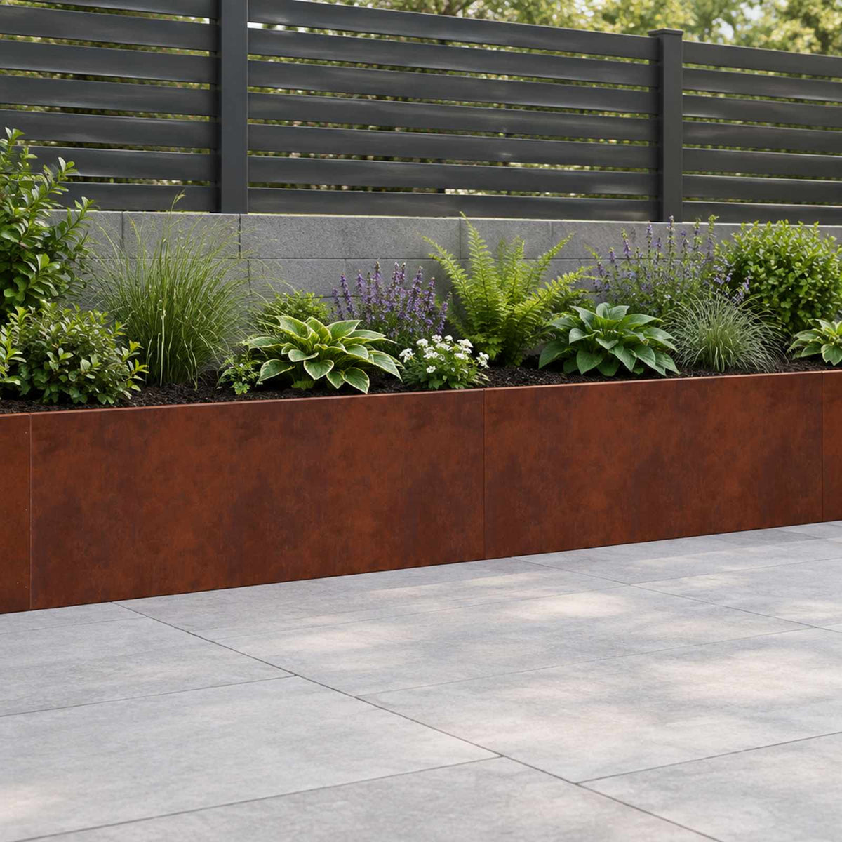 Retaining Wall 2 pcs 100 x 12 x 50 cm Weathering Steel Rusty