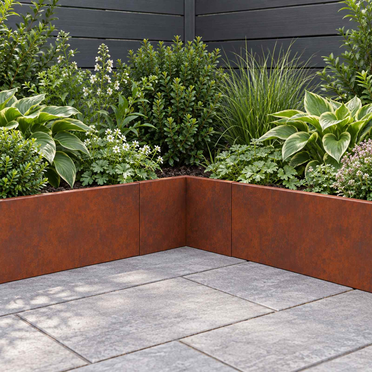 Retaining Wall 50 x 50 x 30 cm Weathering Steel Rusty