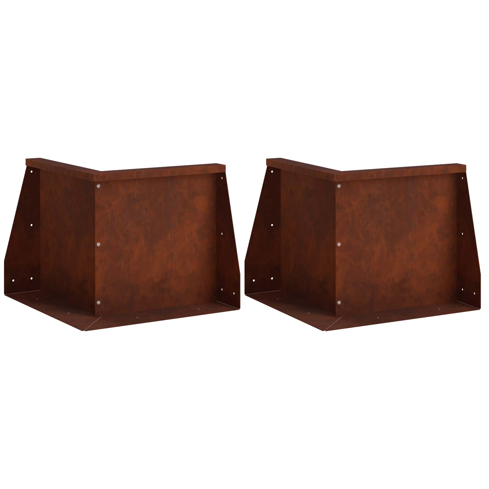 Retaining Wall 2 pcs 50 x 50 x 30 cm Weathering Steel Rusty