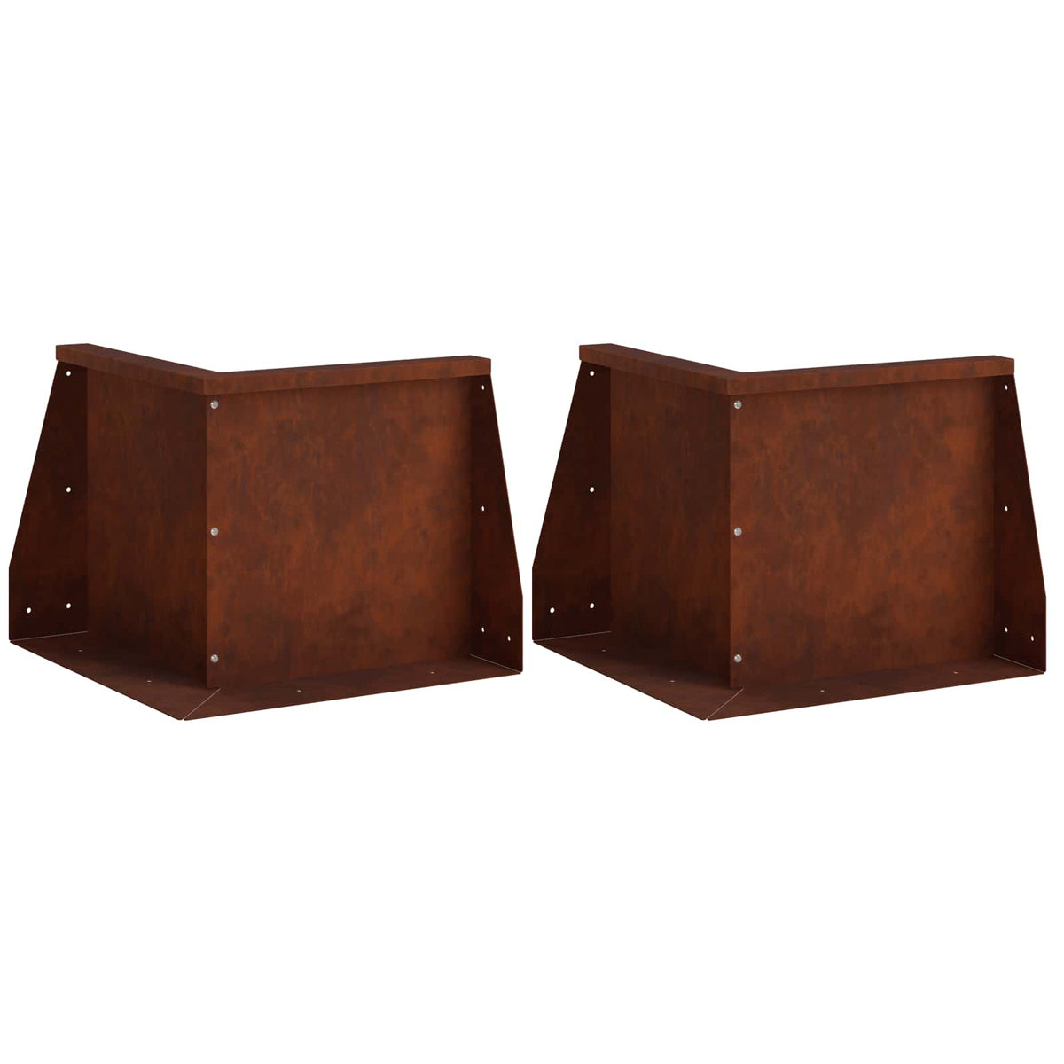Retaining Wall 2 pcs 50 x 50 x 50 cm Weathering Steel Rusty