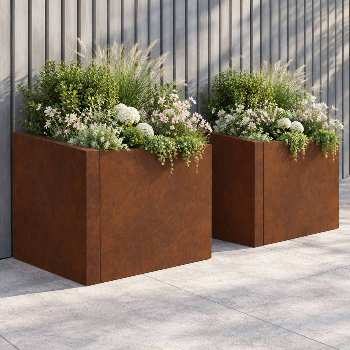 Retaining Wall 50 x 50 x 40 cm Weathering Steel Rusty