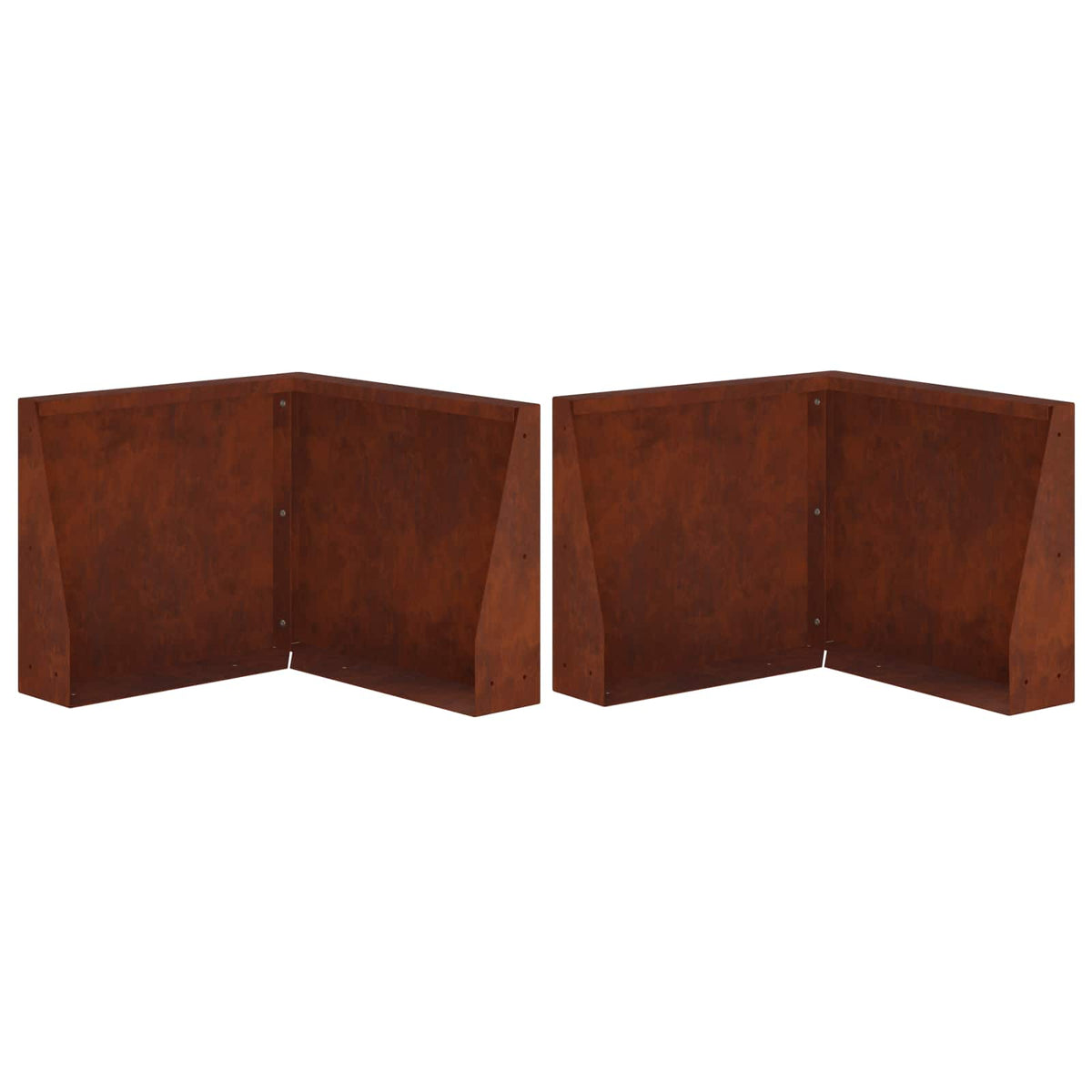 Retaining Wall 2 pcs 50 x 50 x 30 cm Weathering Steel Rusty