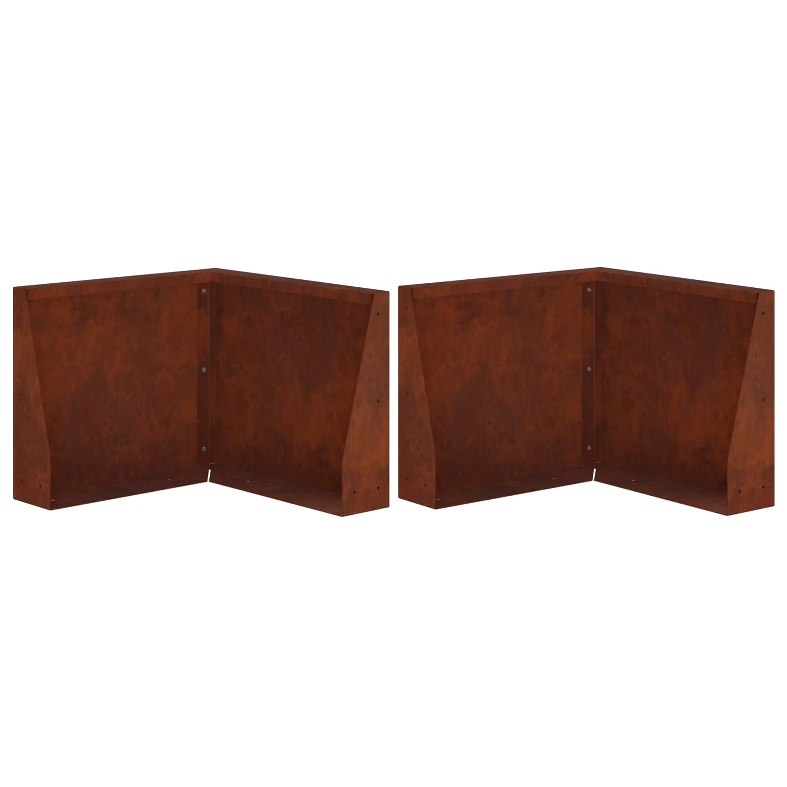 Retaining Wall 2 pcs 50 x 50 x 50 cm Weathering Steel Rusty