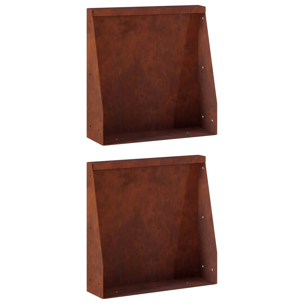 Retaining Wall 2 pcs 40 x 12 x 30 cm Weathering Steel Rusty
