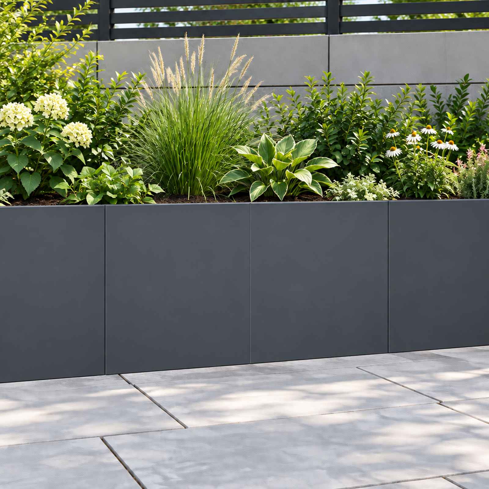 Retaining Wall 2 pcs 40 x 12 x 40 cm Steel Anthracite