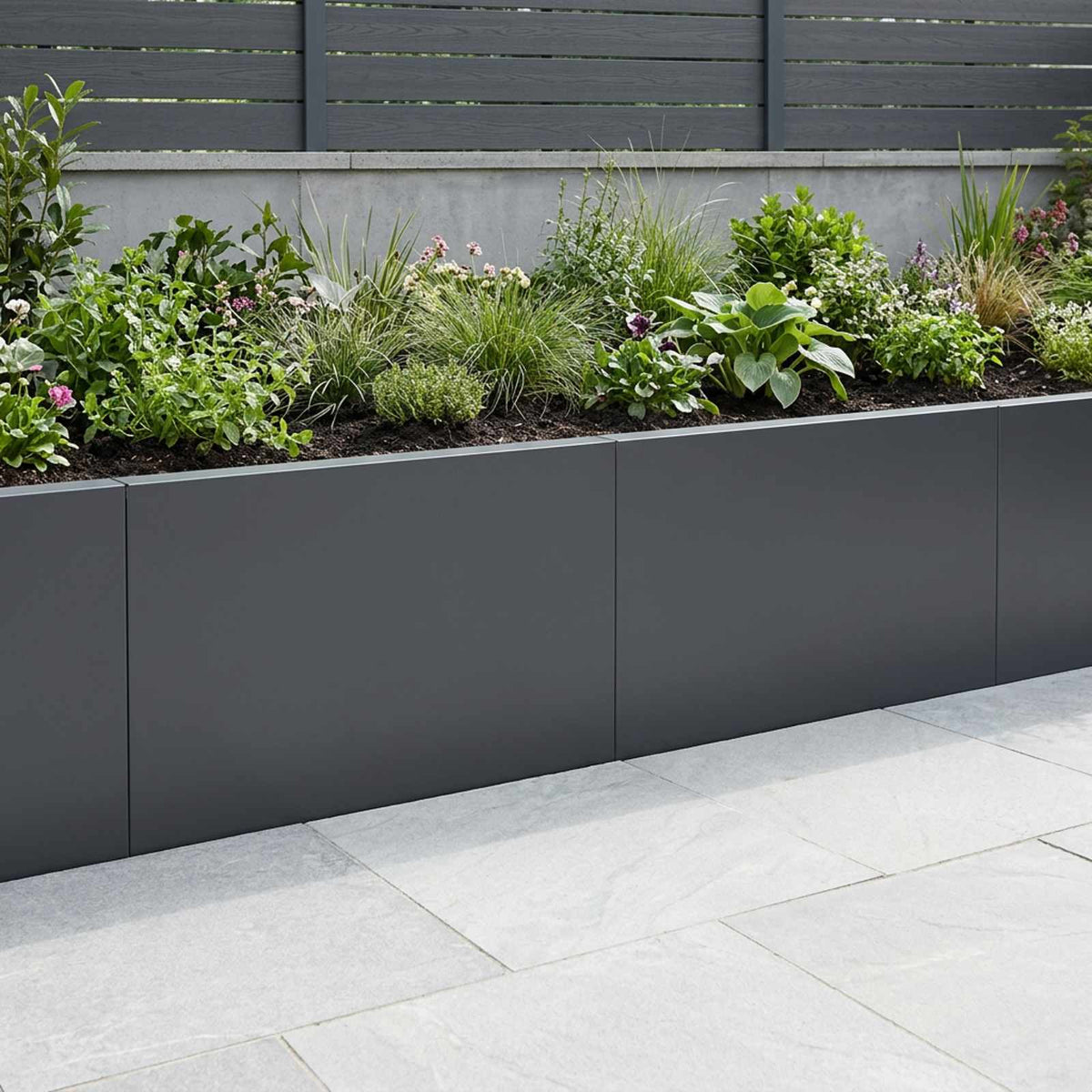Retaining Wall 2 pcs 60 x 12 x 30 cm Steel Anthracite