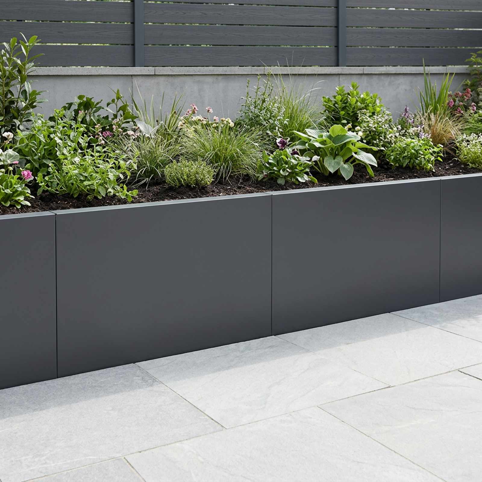 Retaining Wall 2 pcs 60 x 12 x 40 cm Steel Anthracite