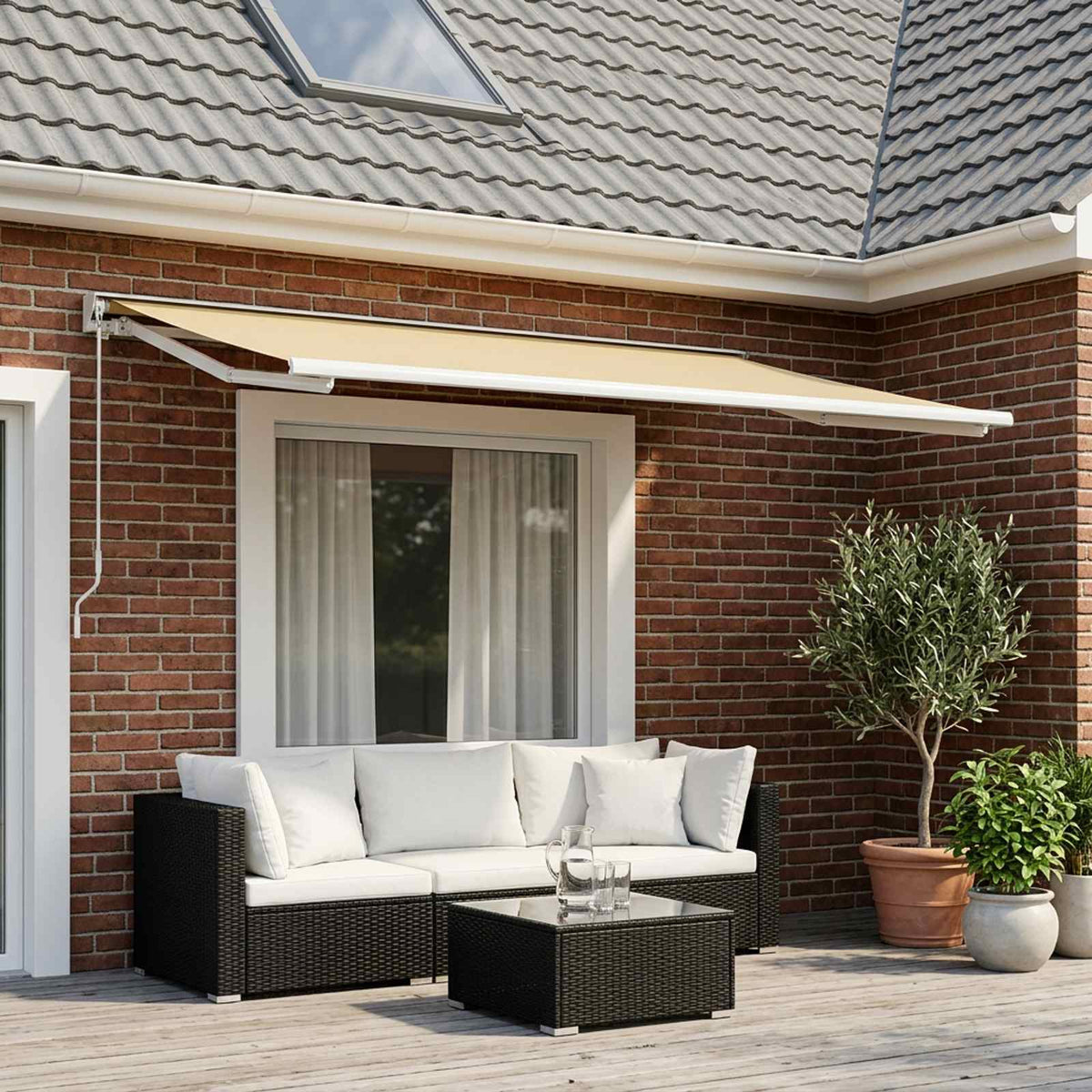 Awning Replacement Fabric Cream 400 x 300 cm Polyester