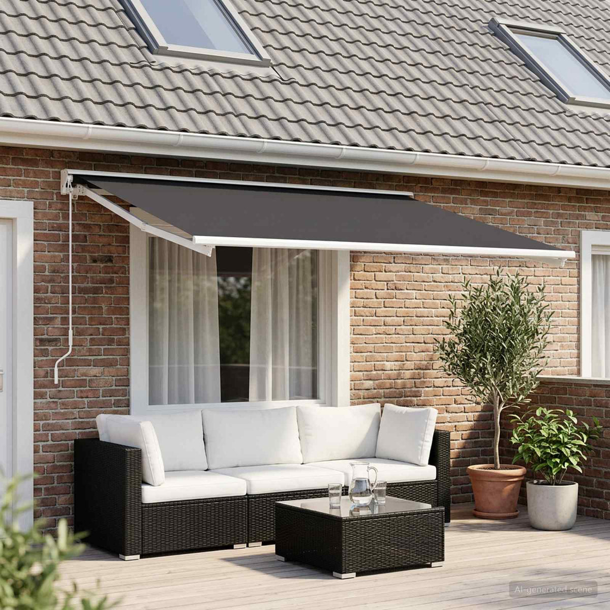 Awning Replacement Fabric Anthracite 400 x 350 cm Polyester