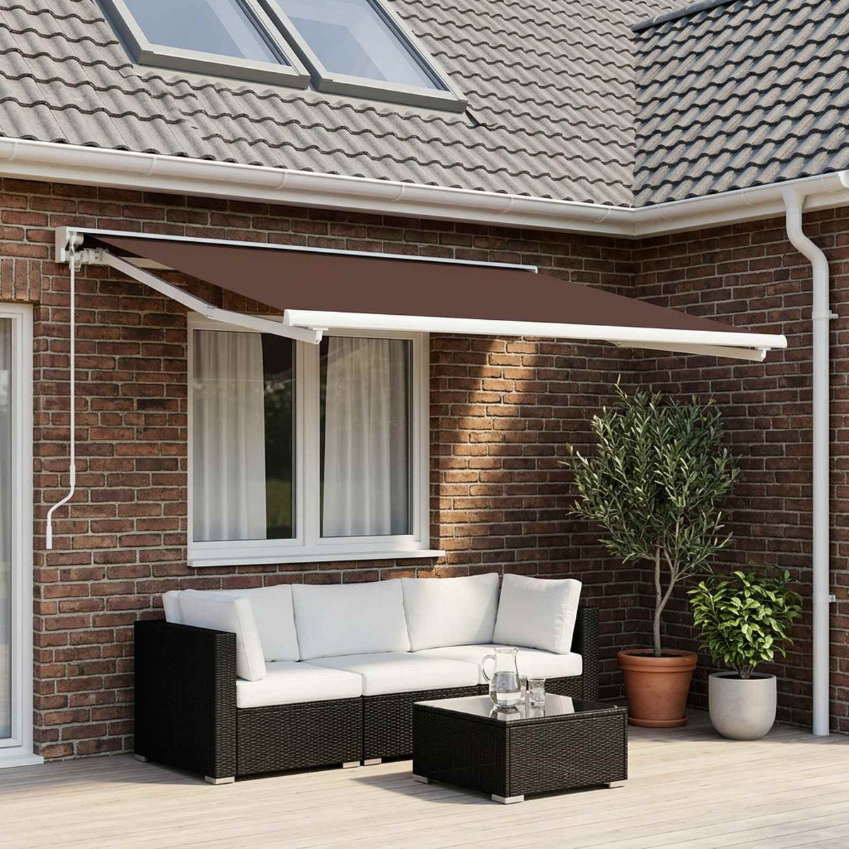Awning Replacement Fabric Brown 300 x 250 cm Polyester