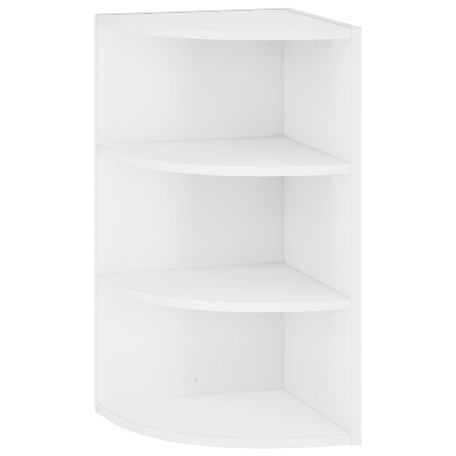 Wall Mounted Corner Shelf 3-Tier 31.5 x 31 x 60 cm White