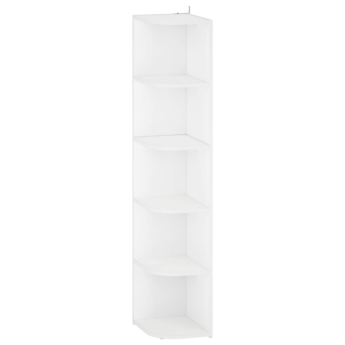 Corner Shelf 5-Tier 25 x 31 x 131 cm Engineered Wood White