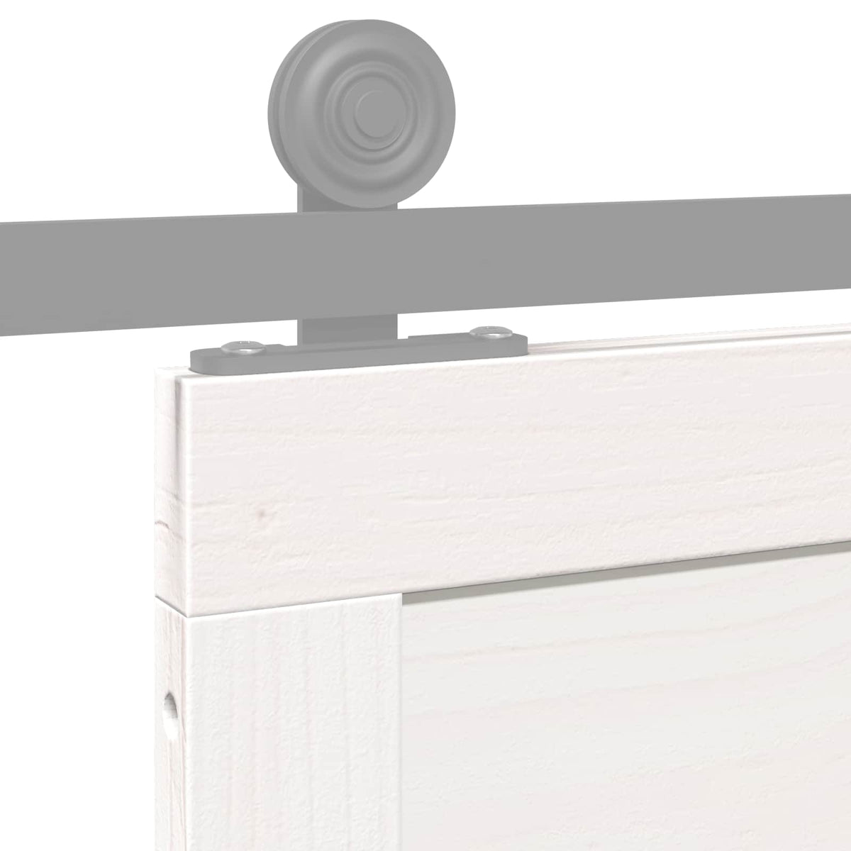 Barn Door White 80 x 2,5 x 208 cm Solid Pine Wood