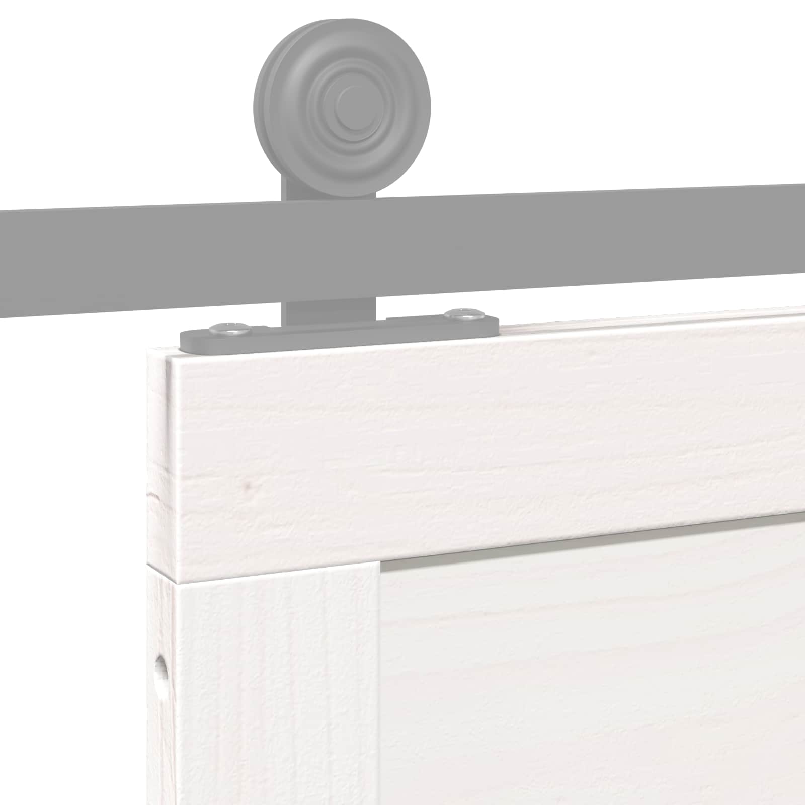 Barn Door White 80 x 2,5 x 208 cm Solid Pine Wood
