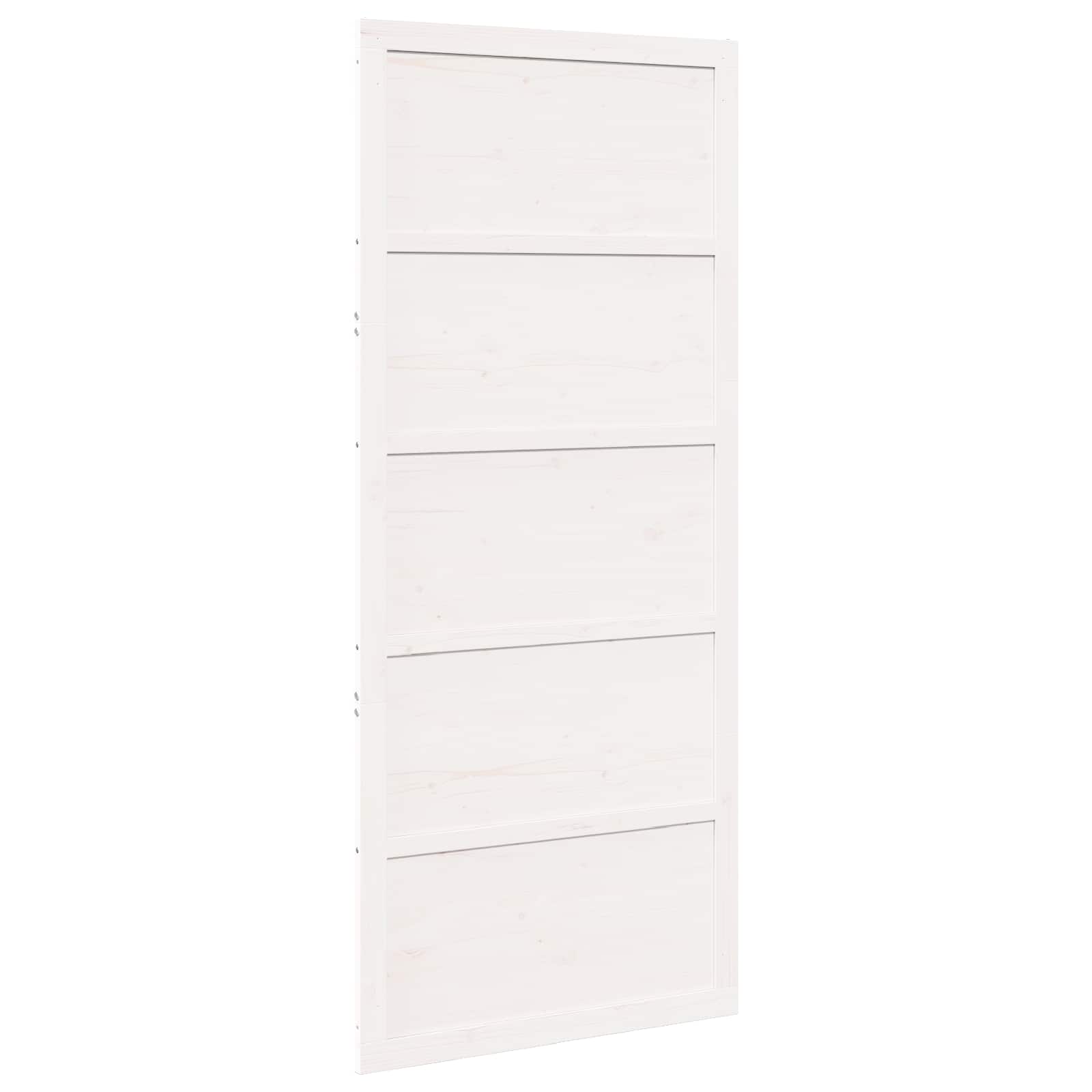 Barn Door White 80 x 2,5 x 208 cm Solid Pine Wood