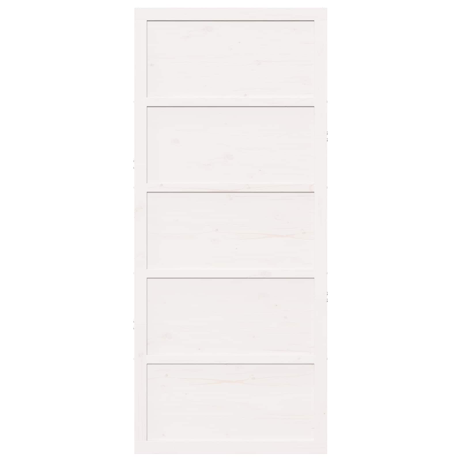 Barn Door White 80 x 2,5 x 208 cm Solid Pine Wood