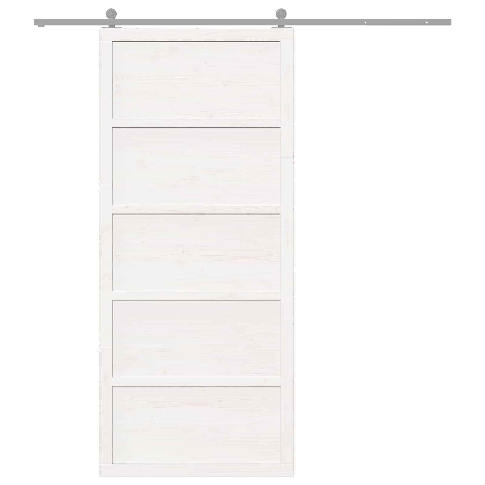 Barn Door White 80 x 2,5 x 208 cm Solid Pine Wood
