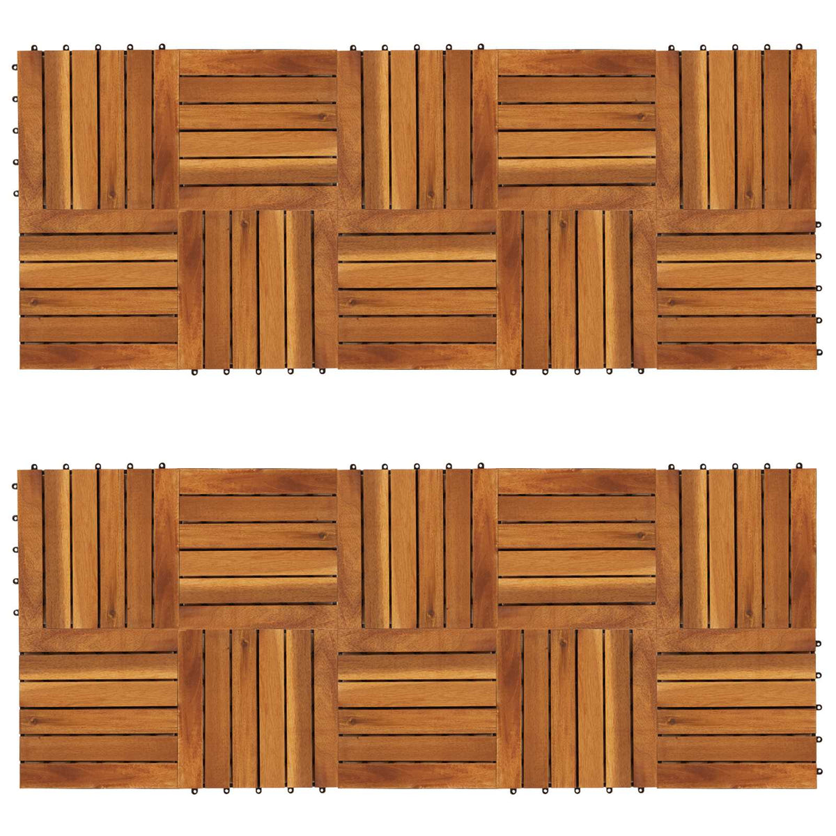 Decking Tile 20 pcs Brown 30 x 30 cm Acacia Hardwood